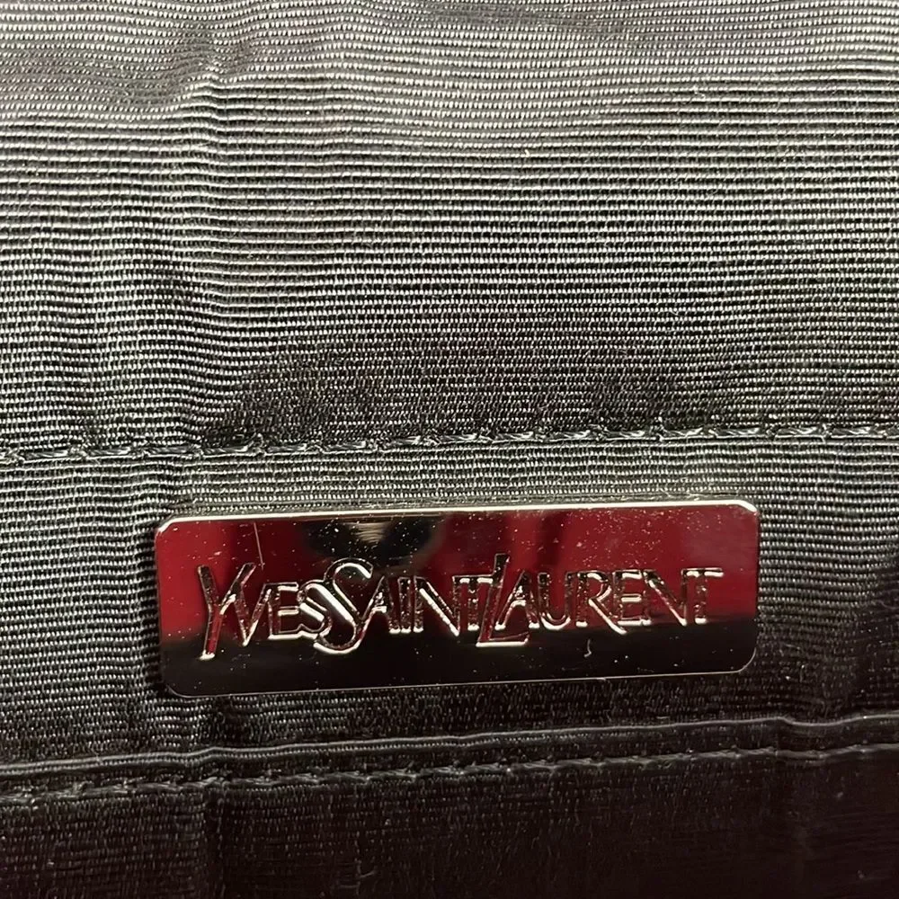 Yves St Laurent Vintage Red Satin Logo Bag - Picture 8 of 10